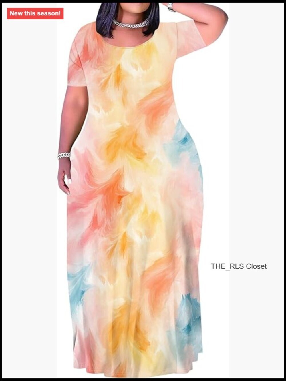 Plus Size Maxi Dress for Curvy Women Summer Casual Sundress Short Sleeve Loose